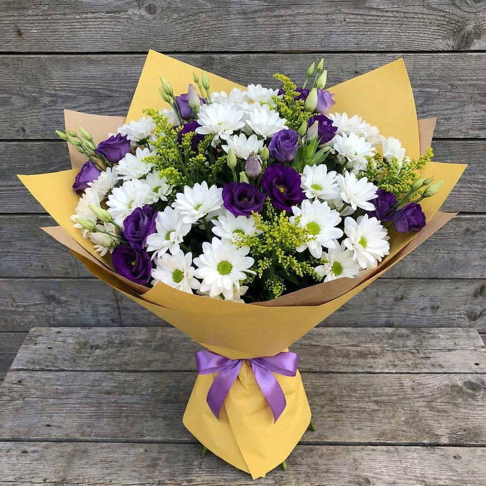 Букет цветов из: Ирисы, Хризантемы и Ромашки в Савино