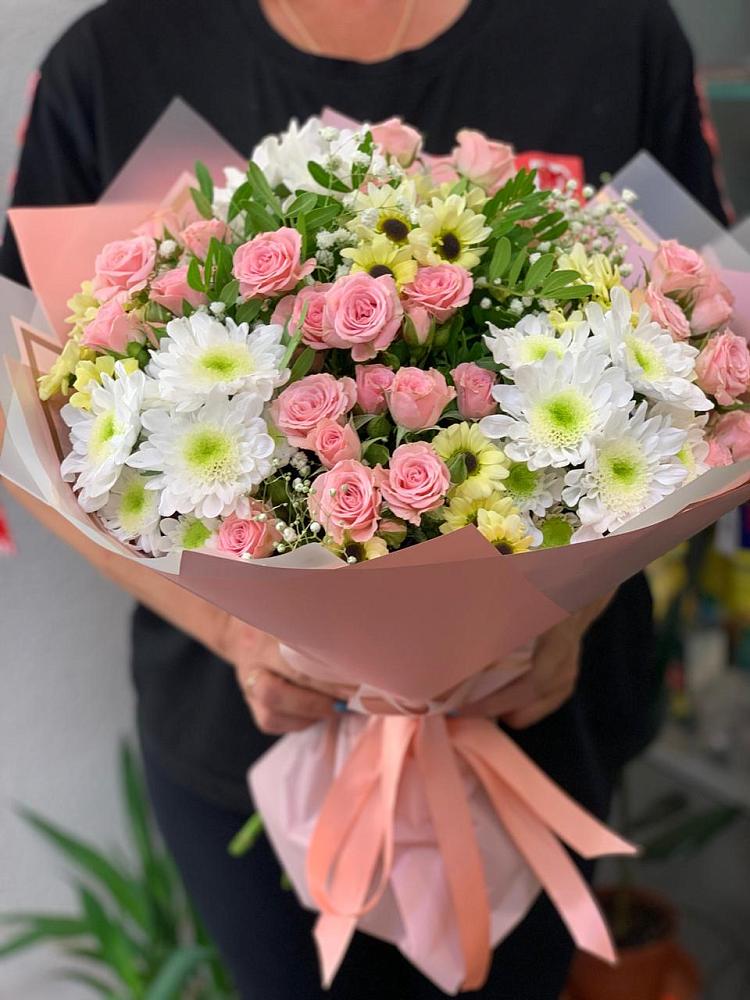 Букет цветов из: Розы и Хризантемы в Савино