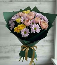 Букет цветов из:  Хризантемы и Розы в Савино
