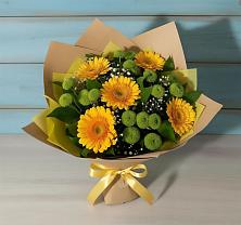 Букет цветов из:  Герберы и Хризантемы в Савино