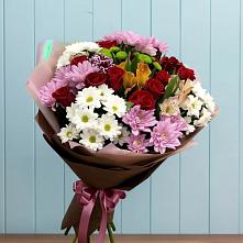 Букет цветов из:  Розы, Хризантемы и Альстромерии в Савино